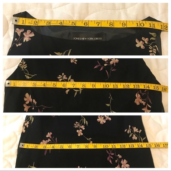 Jones New York Black Floral Dress Size 6 - Picture 8 of 8